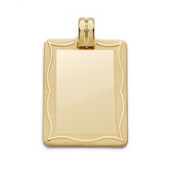 9K CHAPA MARCO ORO AMARILLO 28X20 MM