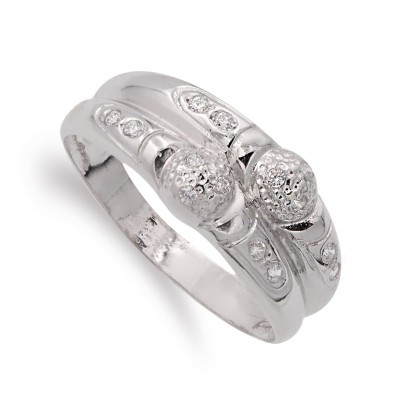 18K SORTIJA ORO BLANCO DOS...