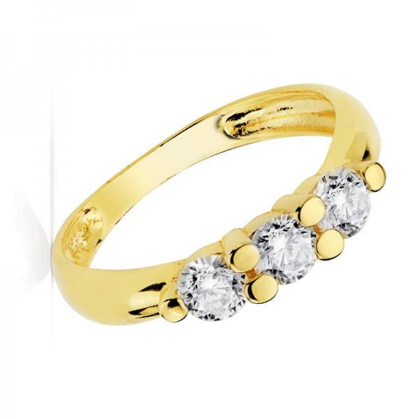 18K SORTIJA TRESILLO ORO AMARILLO...