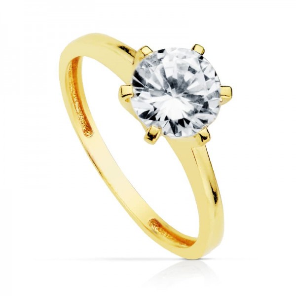 18K SOLITARIO ORO AMARILLO 7 MM