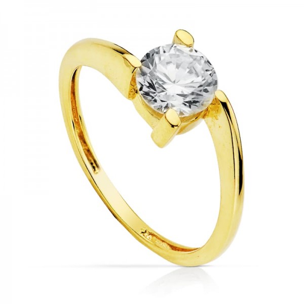 18K SOLITARIO ORO AMARILLO 7 MM