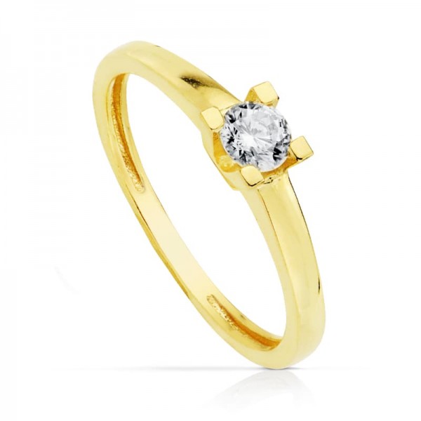 18K SOLITARIO ORO AMARILLO 4 MM