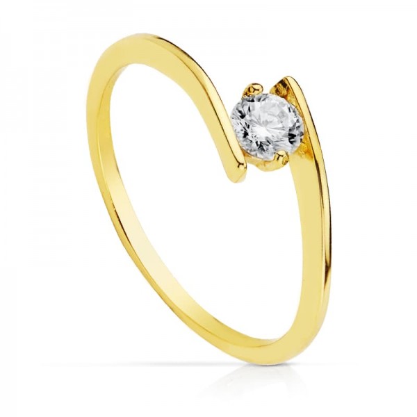 18K SOLITARIO ORO AMARILLO 4 MM