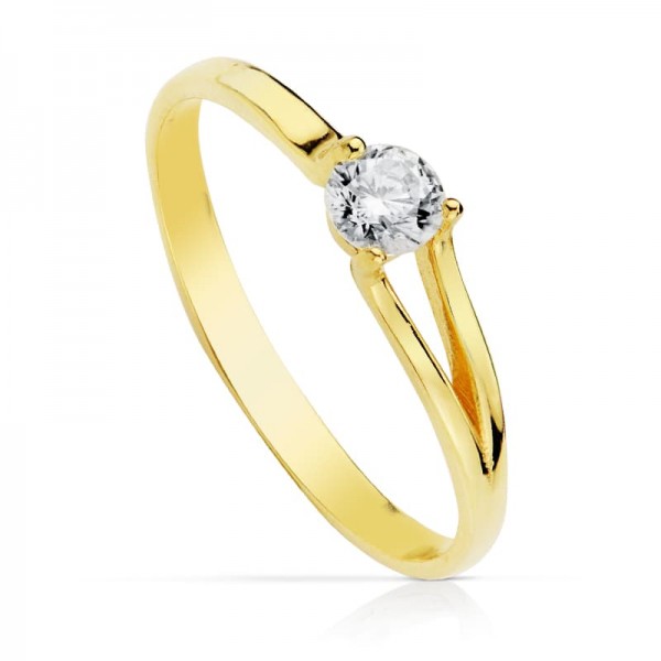 18K SOLITARIO ORO AMARILLO 4 MM