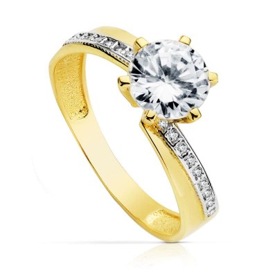 18K SOLITARIO 7 MM ORO...