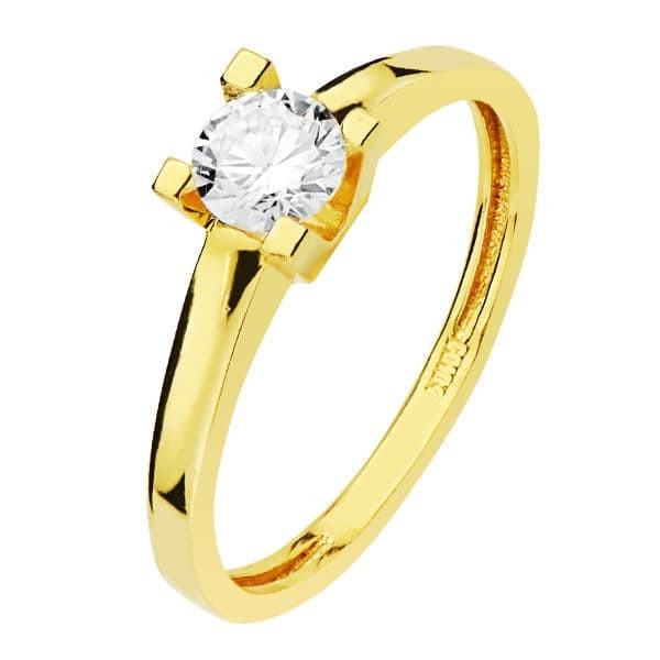 18K SOLITARIO ORO AMARILLO CIRCONITA...