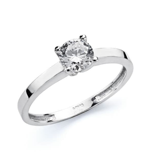 18K SOLITARIO ORO BLANCO CIRCONITA...