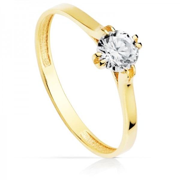 18K SOLITARIO ORO AMARILLO CIRCONITA...