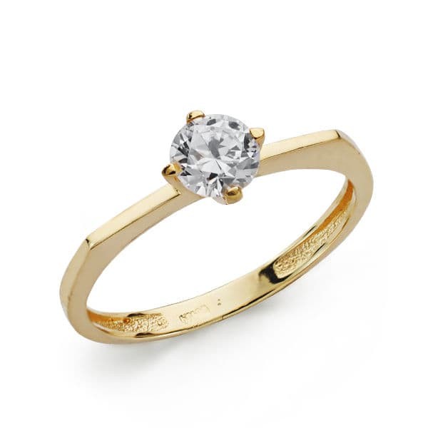 18K SOLITARIO ORO AMARILLO CIRCONITA...