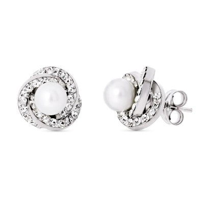 18K PENDIENTES ORO BLANCO...