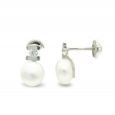 9K PENDIENTES PERLA...