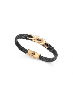 PULSERA DE ACERO DORADO Y...