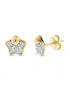 9K PENDIENTES ORO BICOLOR...