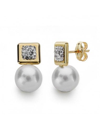 9K PENDIENTES ORO AMARILLO PERLA...