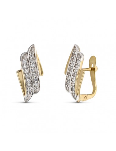 9K PENDIENTES BICOLOR 16X8 MM