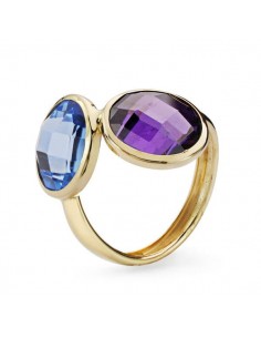 9K SORTIJA PIEDRAS COLOR...