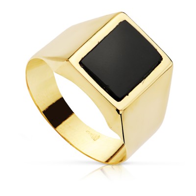 18K SELLO ORO AMARILLO ONIX...
