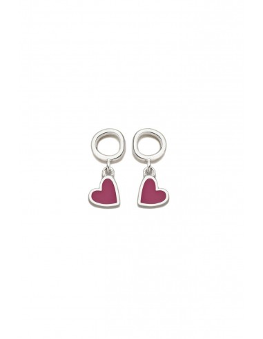 PENDIENTE ARO CORAZON FUCSIA RIGOBERTA