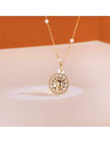 18K MEDALLA VIRGEN NIÑA CALADA 23X20 MM