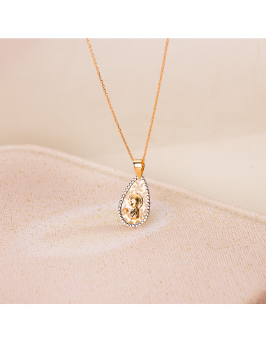 18K MEDALLA ORO BICOLOR VIRGEN NIÑA...