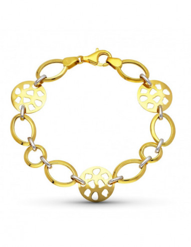 18K PULSERA ORO BICOLOR ESLABONES