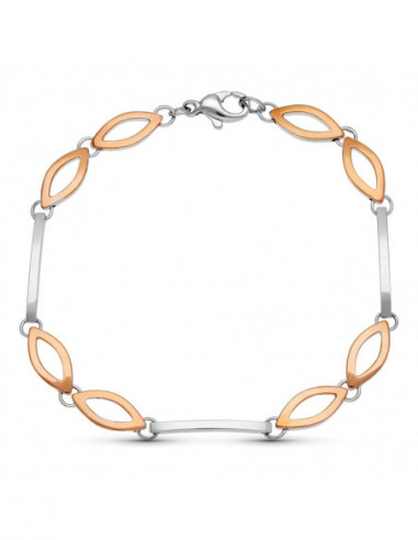 18K PULSERA ORO BICOLOR 20 CM
