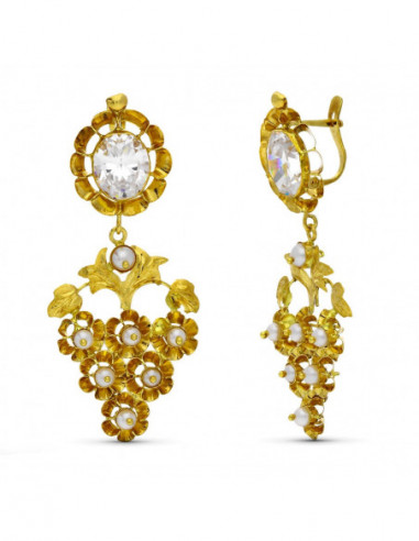 18K PENDIENTES ORO AMARILLO MANTILLA...