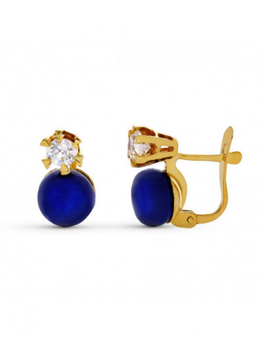 18K PENDIENTES ORO AMARILLO 1PIEDRA...