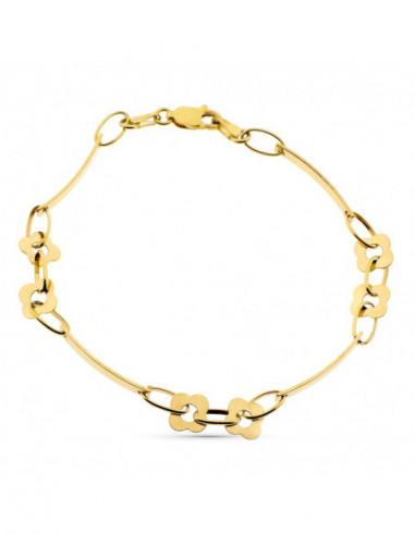 18K PULSERA ORO AMARILLO ESLABONES Y...