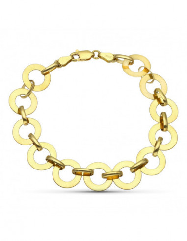 18K PULSERA ORO AMARILLO CIRCULOS. 20 CM