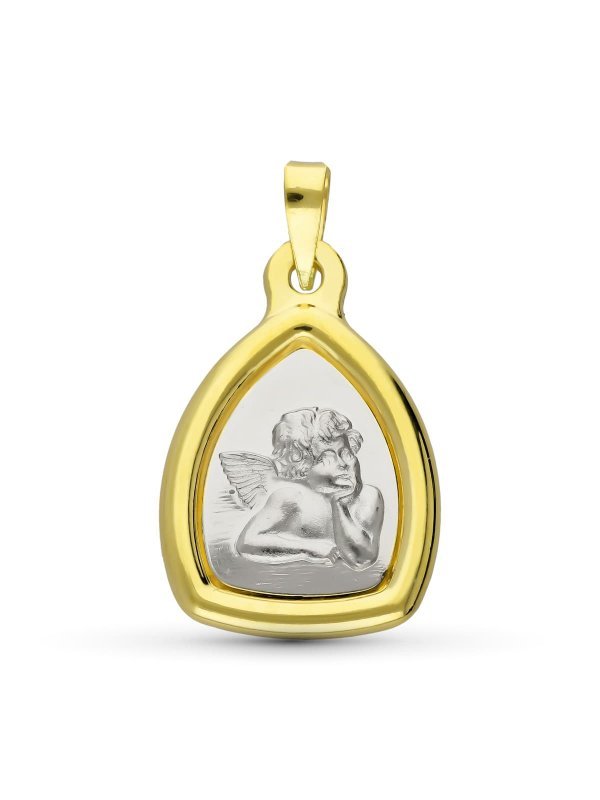 18K MEDALLA ORO BICOLOR ANGEL BURLON....