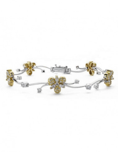 18K PULSERA BICOLOR CIRCONITAS 20CM...