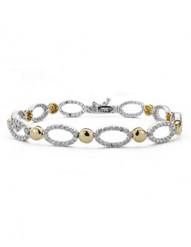 18K PULSERA BICOLOR CIRCONITA 19CM