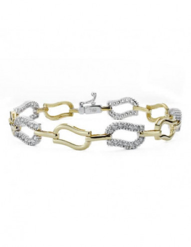 18K PULSERA BICOLOR CIRCONITAS 19 CM...