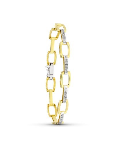 18K PULSERA ORO BICOLOR CON...