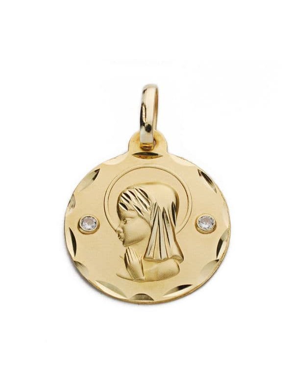 18K MEDALLA VIRGEN NIÑA 18 MM