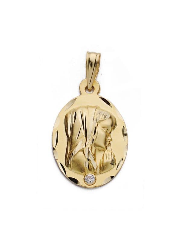18K MEDALLA VIRGEN NIÑA 22X14 MM