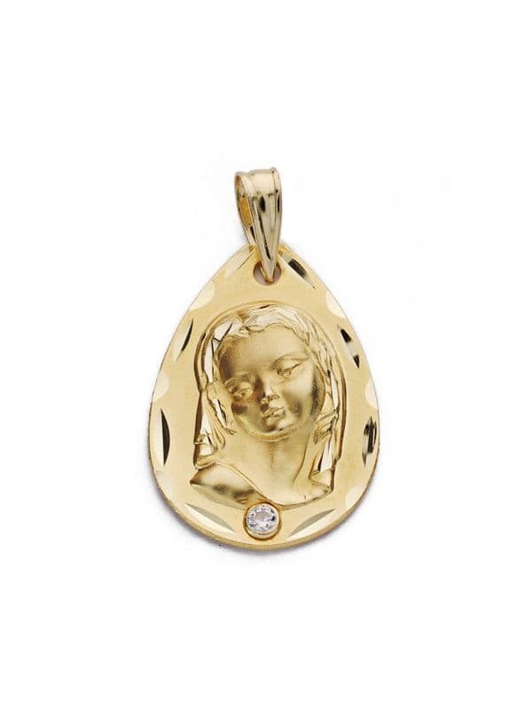 18K MEDALLA VIRGEN NIÑA 22X14 MM
