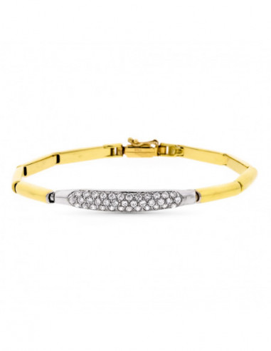 18K PULSERA ORO BICOLOR CIRCONITAS