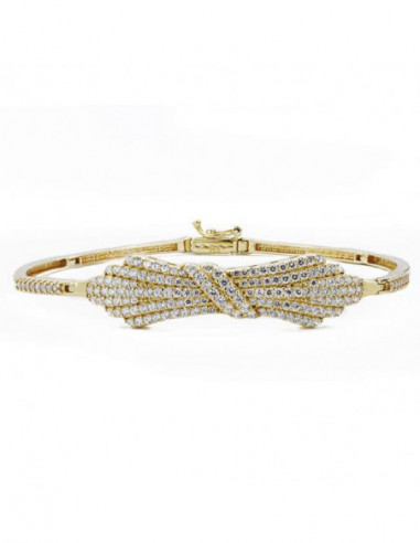 18K PULSERA RIGIDA CIRCONITA 19CM