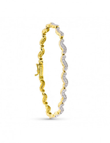 18K PULSERA ORO BICOLOR CON CIRCONITAS