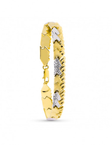 18K PULSERA ORO BICOLOR ESTAMPACION...
