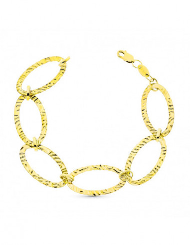18K PULSERA ESLABONES LABRADOS. 6.15 GR