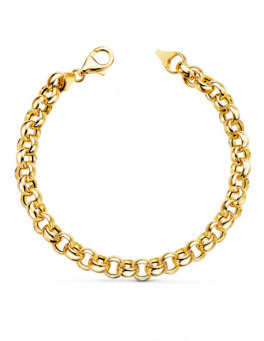 18K PULSERA ORO AMARILLO ROLO HUECA...