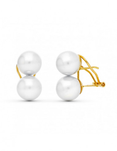 18K PENDIENTES ORO AMARILLO PERLA...