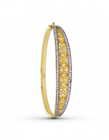 18k PULSERA RIGIDA ORO BICOLOR...