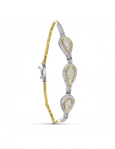 18K PULSERA ORO BICOLOR CIRCONITAS...