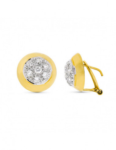 18K PENDIENTES ORO BICOLOR PIÑA...