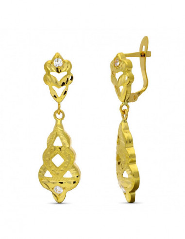 18K PENDIENTES DOS CUERPOS CIGARRON...