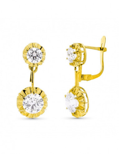18K PENDIENTES ORO AMARILLO LARGOS...